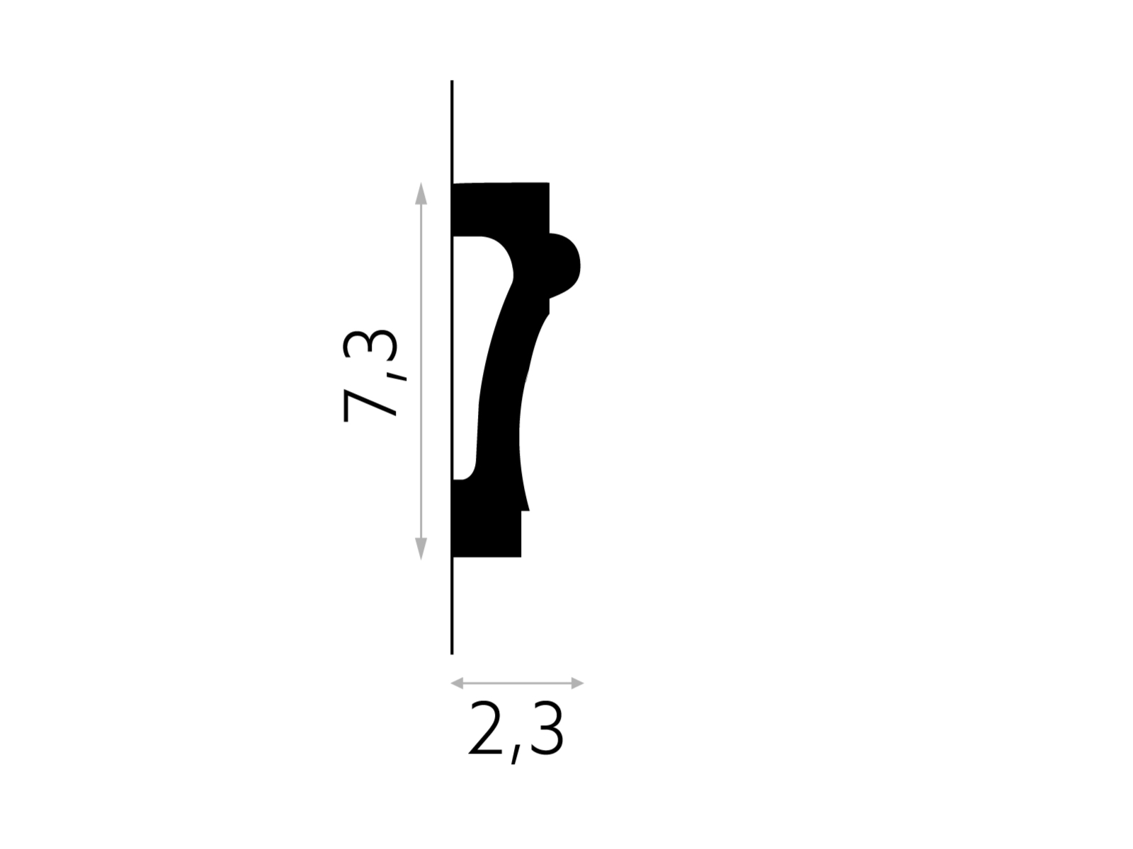 Ukrasna zidna lajsna MD007 - Slika 2