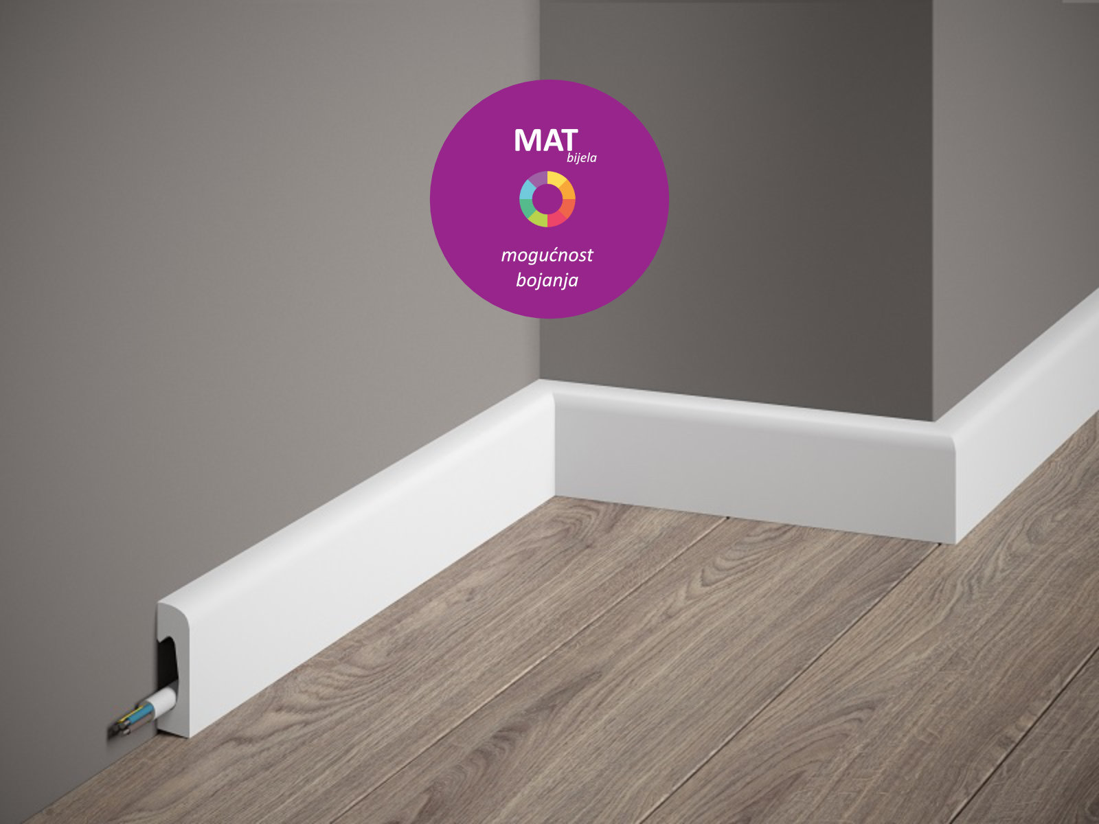 Podna lajsna s kanalicom za kabel MD004 - Slika 3