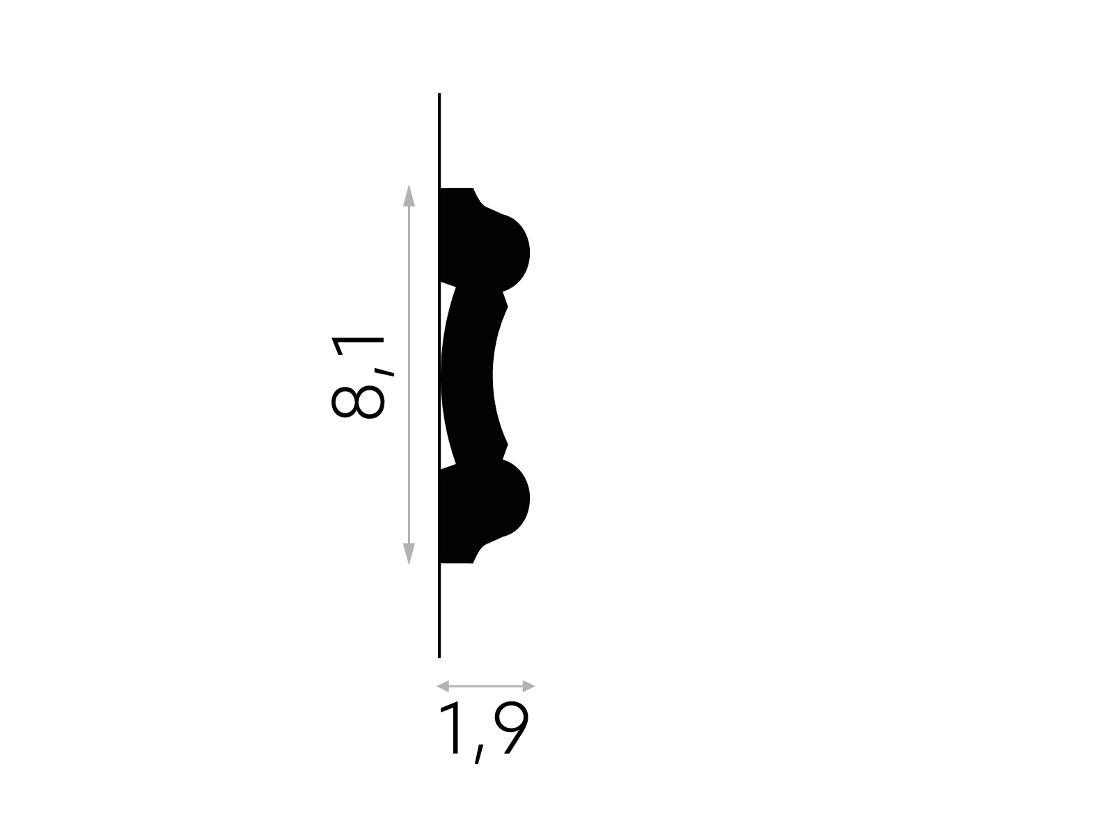 Ukrasna zidna lajsna MDD339 - Slika 3